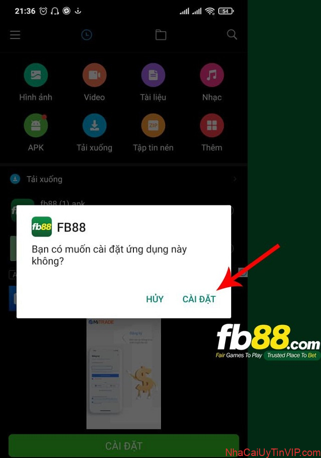 Sự cố cài đặt FB88 app
