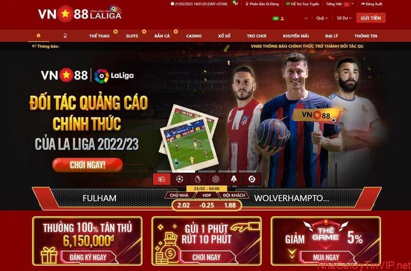 VN88 là trang cá cược bóng đá trực tuyến nổi tiếng của người Việt
